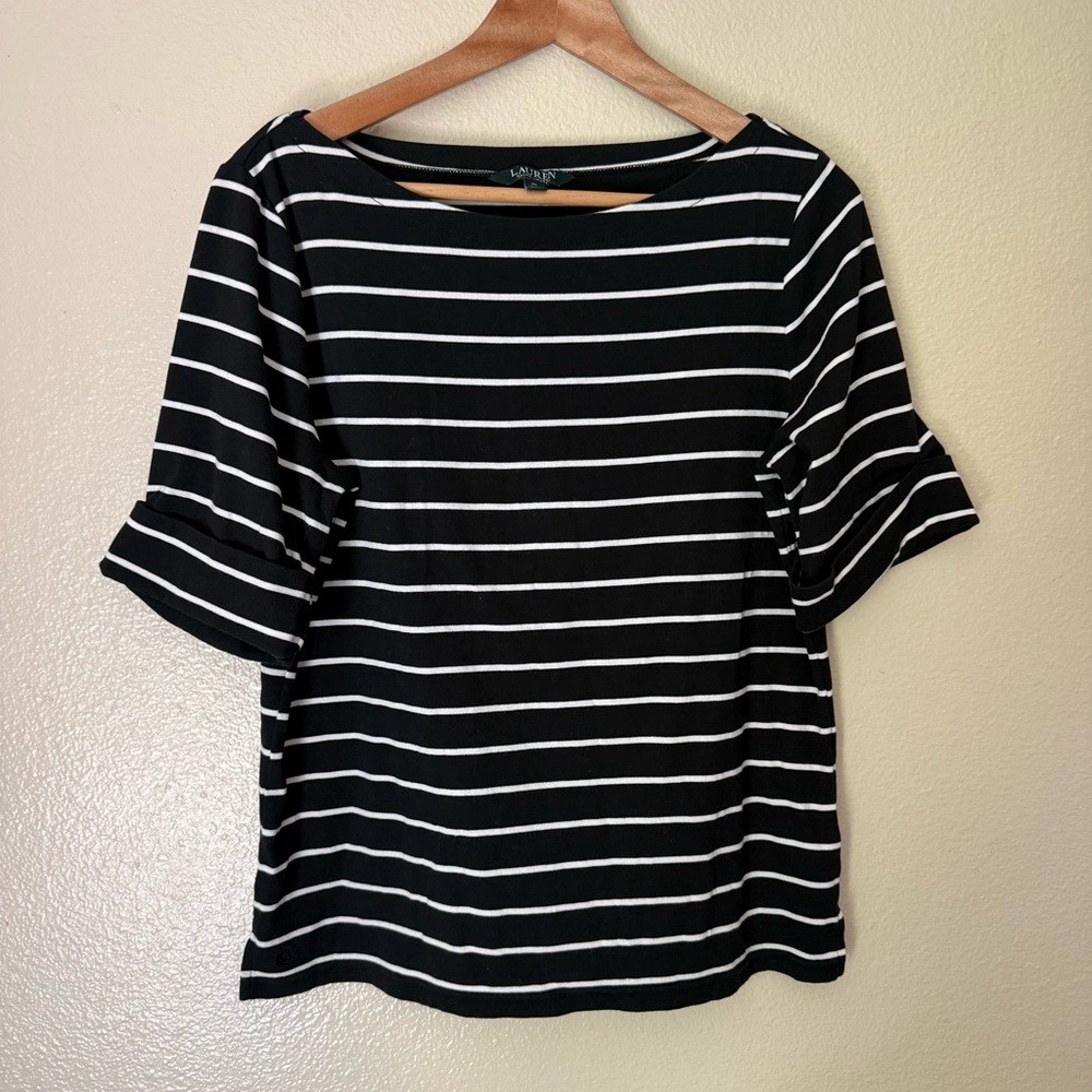 Lauren Ralph Lauren Black and White Striped Top